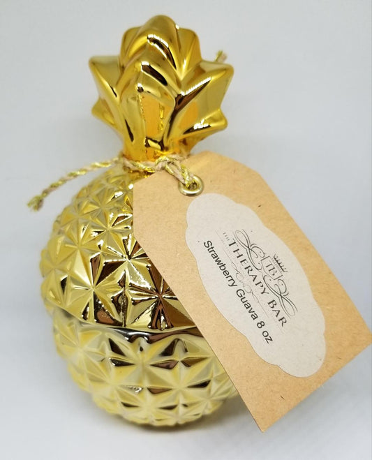 Pineapple Candle Jar: Strawberry Guava 8 oz